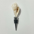 Seashell wine bottle stopper with natural conch shell top and durable metal seal - White Martin Stopper