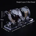 Transparent acrylic 5-position watch display stand holder for retail counters - 1-Tier 5-Slot