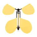 Mechanical wind-up magic flying butterfly toy in vibrant yellow with rubber band power - Yellow