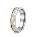 King and Queen glowing stainless steel ring with gothic gold hollow crown design - US 6 / Men's-King