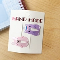 Cute purple unicorn and pink bunny cartoon hair clips on a white display card - Unicorn and Pink Rabbit / 2 Pcs/Set