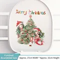 Weihnachtlicher Meerjungfrau-Aufkleber auf weißem Deckel mit Baum und Geschenken - Weihnachtsshow 03-Weihnachtsbaum und Meerjungfrau Design