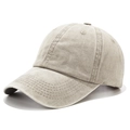 Vintage washed khaki baseball cap in distressed cotton with adjustable back strap - Adjustable / Washed Beige