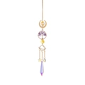 Golden Tree of Life crystal suncatcher with purple amethyst and multi-faceted prisms - Amethyst Tree of Life