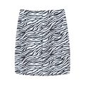 Women's chic zebra print mini skirt with a split hem on a clean white background - S / Skirt