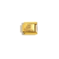 Goldener italienischer Charm mit Kronenemblem und Princess Gravur für DIY Armbänder - Gold Princess Krone Stil (Gold-8)