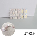 Macro detail of JT-019 marble style toe nail stickers with gold foil and glitter finish - Purple Smudge Gold Foil Fine Glitter (JT-019)