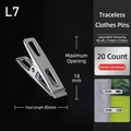 20-piece set of 45mm stainless steel clothes clips with 18mm opening for windproof hanging - Seamless Clothes Pegs【20 Pack】