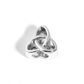 Detailed close-up of a silver alloy Celtic knot charm for DIY jewelry making - Three-leaf Flower