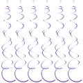 Set of six purple spiral hanging ceiling decorations with hooks for party decor - Double Spiral / Light Purple