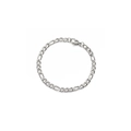 Pulsera de cadena Figaro en plata pulida para hombre y mujer con cierre de mosquetón - 5mm / 17cm / Color Acero