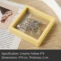 Cremegelbe PE-Film Schmuckschatulle 9x9cm für staubfreie Halskettenaufbewahrung - Cremiges Gelb (9x9cm)