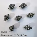 Gunmetal magnetic ball clasps with pavé white rhinestones for DIY jewelry making - 8mm Rhinestone Sphere / Gunmetal