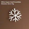 Christmas 22cm white glitter hanging snowflake ornament for winter holiday decoration - Small Diameter 22cm