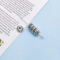 Vintage antique silver alloy spacer bead with gear shape and retro textured finish - Gear Shape Antique Spacer Bead (16472) / 1 Piece/Pack (3x8mm) / Antique Silver