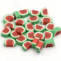Watermelon polymer clay beads 10mm with pre-drilled holes for DIY jewelry making - Semicircle Watermelon 1
