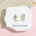 Golden rose flower charm with sparkling rhinestones and metal texture back 10x22mm size - White Tulip / Gold