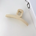 Large beige resin hair claw clip in minimalist solid color for elegant updos - T-Shape / 11cm / Off-white