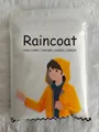 Thickened portable adult yellow hooded raincoat set in white zipper pouch packaging - Adult Raincoat And Pants Set / Yellow