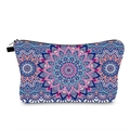 Detailed view of mandala floral print fabric with high-quality black zipper closure - Blue Pink and White Mandala Style