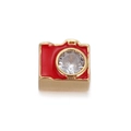 Ciondolo a forma di fotocamera smaltato rosso e placcato oro per gioielli fai da te - Fotocamera - Rosso