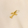 Polished gold stainless steel letter T pendant charm for DIY jewelry making - Letter-T