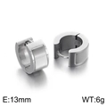 Polished silver stainless steel hoop earrings featuring 13mm outer diameter - 13mm Shell Style / Silver