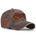 Verstellbare Vintage Baseballkappe in Dunkelgrau-Braun mit orangefarbener 3D-Stickerei - Kaffeebraun