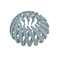 Close-up of matte grey-blue bird's nest hair clip with expandable resin structure - Grey Blue Matte
