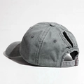 Vintage washed dark grey ponytail baseball cap with back opening and metal buckle - Adjustable / Gray