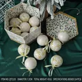 Set van 14 witte kerstballen met gouden sneeuwvlokken en strikken in geschenkdoos - Sneeuwvlok Stijl