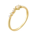 Elegante S925 zilveren ring met natuurlijke maansteen en witte opaal edelsteen - US 5 / Goud