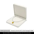 Elegant white velvet large necklace box with inner slot and silver gemstone jewelry - Large Necklace Box-H04506