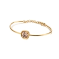 18k gold-plated stainless steel bracelet featuring a square champagne zircon and lobster clasp - Champagne Zirconia (KB120113-KHY)