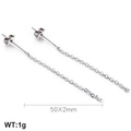 Orecchini a catena minimalisti da 50mm in acciaio inossidabile tonalità argento - Stile Semplice con Nappa a Catena Lunga (KLJ541-Z)