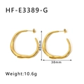 Dettaglio degli orecchini a cerchio a C placcati oro 18k con misure di 40mm di altezza - Oro 18K / Oro (HF-E3389-G)