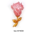 Pink and gold rose foil balloon for Mother Day party decoration, size 93x49cm - Pink Rose Flower Style