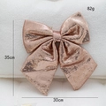 Fiocco decorativo in paillettes oro rosa per albero di Natale, 30cm per 35cm - Grande Champagne