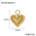 Pendentif cœur en acier inoxydable plaqué or 14K avec texture rayon de soleil - Style Coeur Texture Rayonnante Sunburst (WP38478D0W0-1)