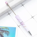 DIY beadable ballpoint pen featuring purple marble patterns with elegant gold accents - Purple Marble Texture (74)