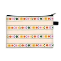 Floral print large capacity cosmetic bag with colorful flowers and black zipper detail - Multicolor Flower Style (7)