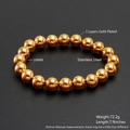 Minimalist 10MM stainless steel gold plated bead bracelet with 7.9 inch length - 10mm / Gold