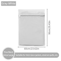 Extra large 90x60cm fine mesh laundry bag for down jackets with gray zipper - Grey White Fine Mesh 60*90cm