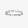 Elegant s925 silver ring featuring a continuous rose and vine pattern on white background - US 6 / Silver Rose Vine