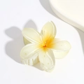 Y2K yellow plumeria flower hair claw clip with a natural gradient resin finish - Yellow