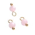 Pink faceted glass bead pendant with gold metal loop for DIY jewelry making - Round Bead / Pink
