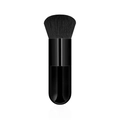 Portable chubby makeup brush with black glossy handle and fluffy bristles for foundation - Small Chubby Pure Black (Classic Black Hair)