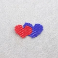 Bohemian Miyuki beaded jewelry accessory featuring intertwined red and blue hearts - 012-Red Blue Mixed Double Heart