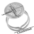 Detailed size measurement of a 304 stainless steel coin-shaped ring with dimensions - Coin Relief Shape