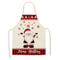 Grembiule natalizio con motivi scozzesi rossi e neri e stampa di Babbo Natale per cucina - A3-Babbo Natale scozzese / 38*47cm